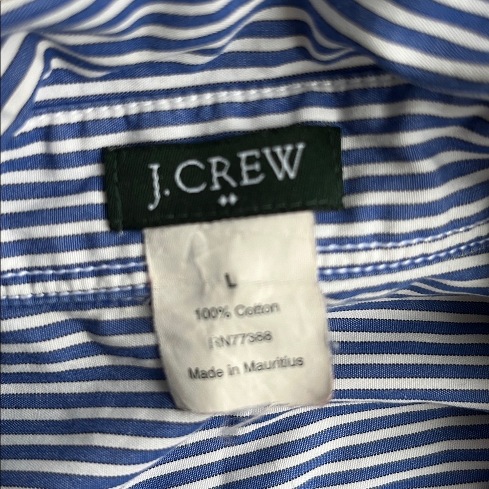 Classic Blue White Striped Women’s Button Down Shirt - Picture 6 of 6